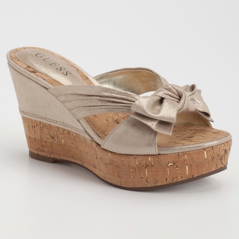 GUESS Bow Wedge Sandals Size 5.5